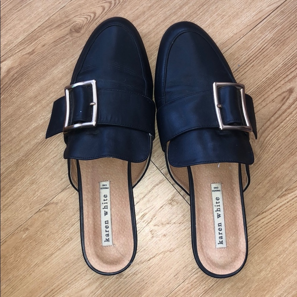 Korean Designer Karen White Loafer with gold hook